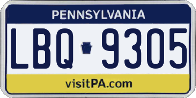 PA license plate LBQ9305