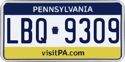 PA license plate LBQ9309