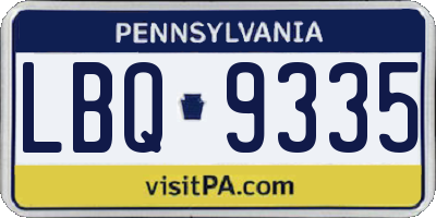 PA license plate LBQ9335