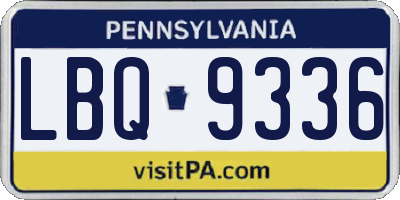 PA license plate LBQ9336