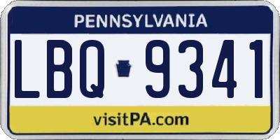 PA license plate LBQ9341