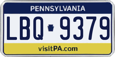 PA license plate LBQ9379