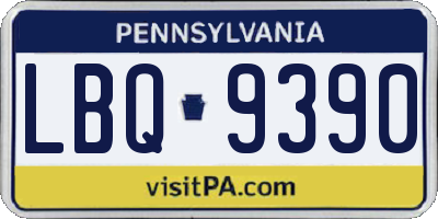 PA license plate LBQ9390