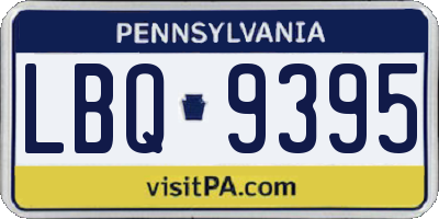 PA license plate LBQ9395