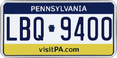 PA license plate LBQ9400