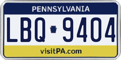 PA license plate LBQ9404