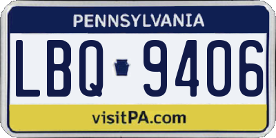 PA license plate LBQ9406
