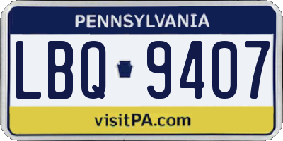 PA license plate LBQ9407