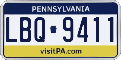 PA license plate LBQ9411