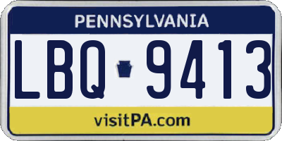 PA license plate LBQ9413