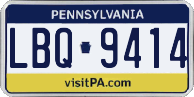 PA license plate LBQ9414