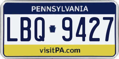 PA license plate LBQ9427