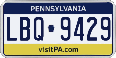 PA license plate LBQ9429