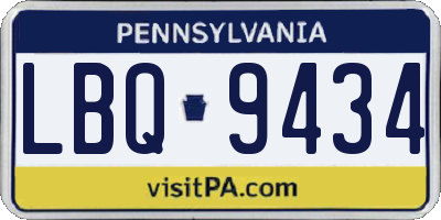 PA license plate LBQ9434