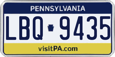 PA license plate LBQ9435