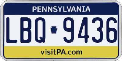 PA license plate LBQ9436