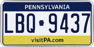 PA license plate LBQ9437