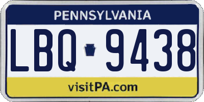 PA license plate LBQ9438
