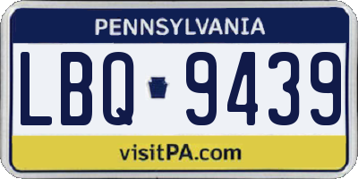 PA license plate LBQ9439