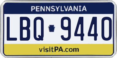 PA license plate LBQ9440