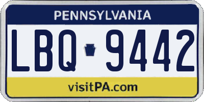 PA license plate LBQ9442