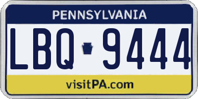 PA license plate LBQ9444