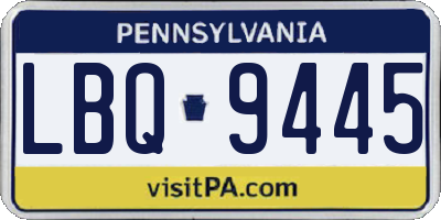 PA license plate LBQ9445