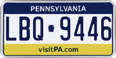 PA license plate LBQ9446