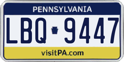 PA license plate LBQ9447