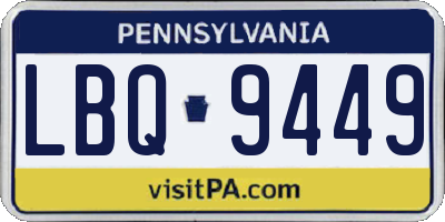 PA license plate LBQ9449