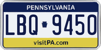 PA license plate LBQ9450