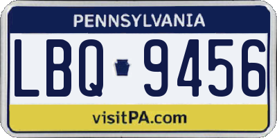 PA license plate LBQ9456