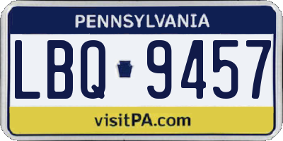 PA license plate LBQ9457