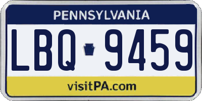 PA license plate LBQ9459