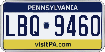 PA license plate LBQ9460