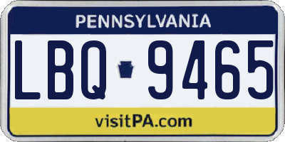 PA license plate LBQ9465