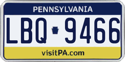 PA license plate LBQ9466