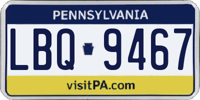 PA license plate LBQ9467