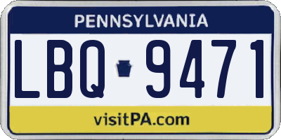 PA license plate LBQ9471