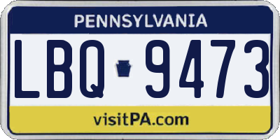 PA license plate LBQ9473