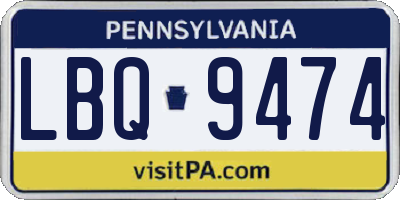 PA license plate LBQ9474
