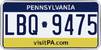 PA license plate LBQ9475