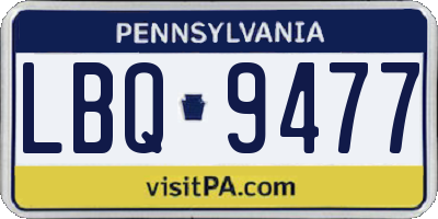 PA license plate LBQ9477