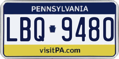 PA license plate LBQ9480