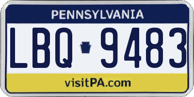 PA license plate LBQ9483