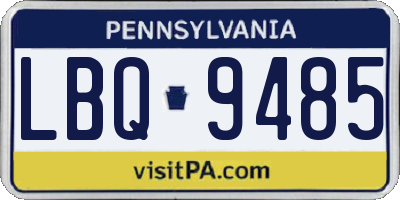 PA license plate LBQ9485