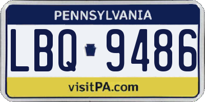 PA license plate LBQ9486