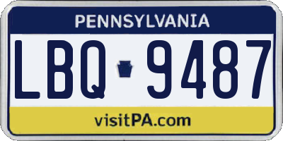 PA license plate LBQ9487