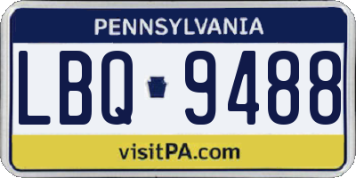 PA license plate LBQ9488