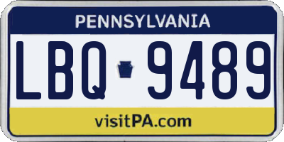 PA license plate LBQ9489